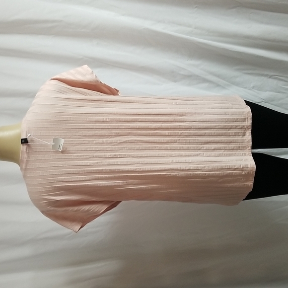 NEW EILEEN FISHER RIBBED SLEEVELESS BALLET-NECK TOP IN PINK/ PEACH - Picture 2 of 8